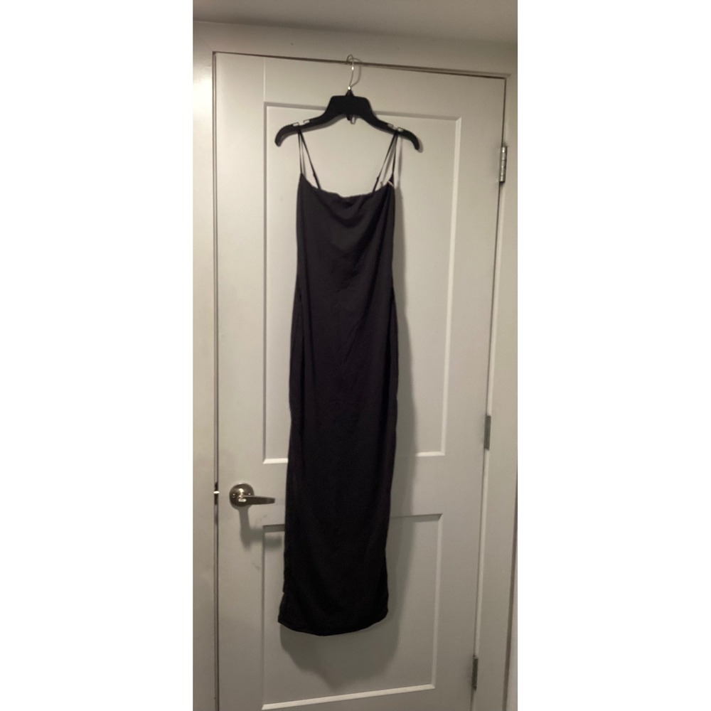 SKIMS Soft Lounge Long Slip Dress Onyx Black Maxi AP-DRS-1829 Size M NEW